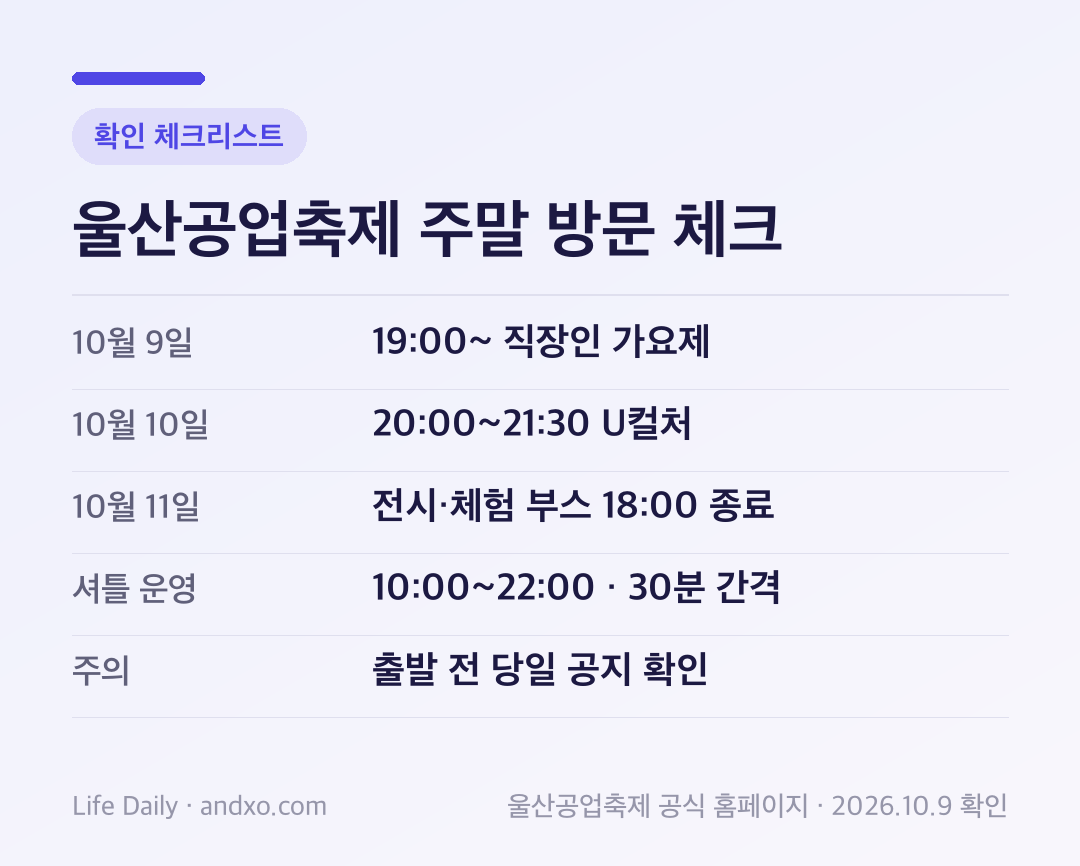 울산공업축제 주말 방문 체크: 핵심 확인 항목