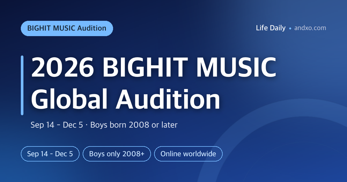 K-Pop Auditions October 2026 — BIGHIT Offline Opens Oct 3 (15 Cities), YG in US/Taiwan/HK, JYP Rolling, SM Tour