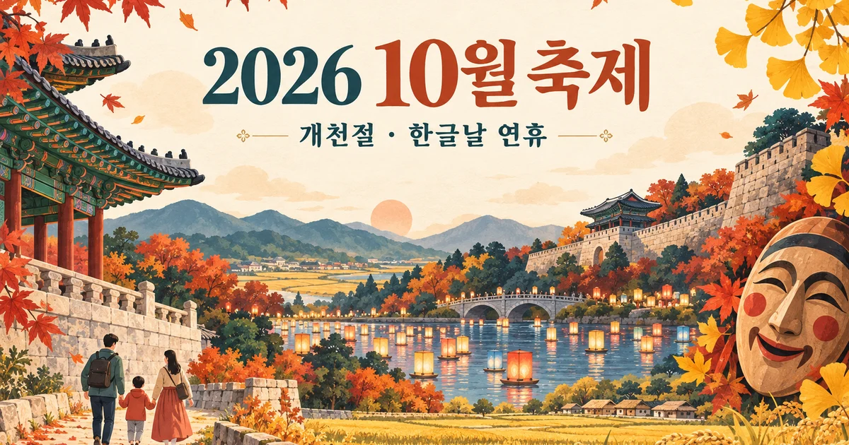 2026 10월 축제 일정 7곳｜개천절·한글날 연휴 가볼 만한 곳