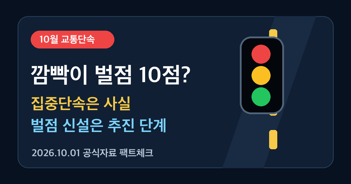 10월 깜빡이 단속 벌점 10점 사실일까? 방향지시등·안전띠 집중단속 팩트체크