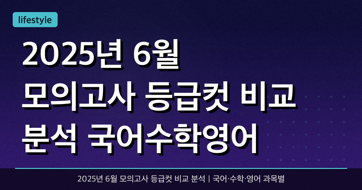 2025년 6월 모의고사 등급컷 비교 분석 (국어·수학·영어 과목별 학원별 등급 라인 한눈에 정리)