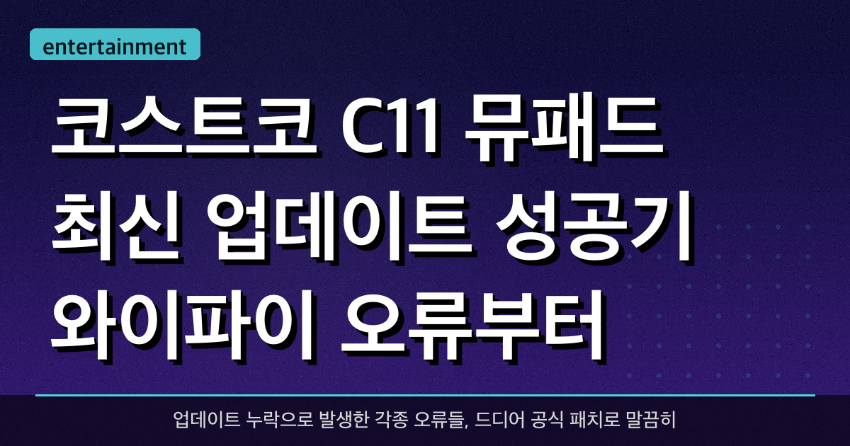 코스트코 C11 뮤패드 최신 업데이트 성공기, 와이파이 오류부터 멀티태스킹까지 완벽 해결!