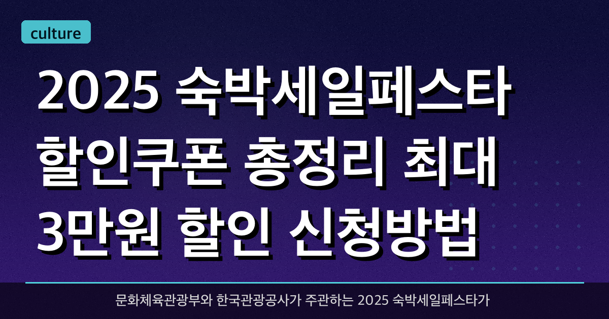 2025 숙박세일페스타 할인쿠폰 총정리 | 최대 3만원 할인 신청방법