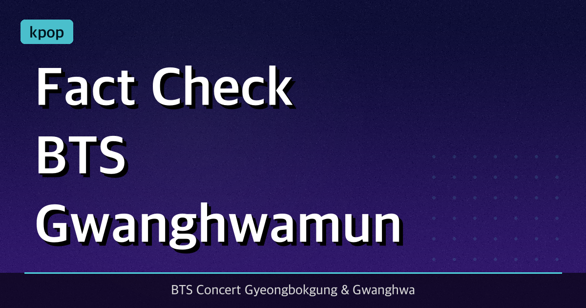 [Fact Check] BTS Gwanghwamun Concert: Is Ticketing Open? (Jan 25 Update)