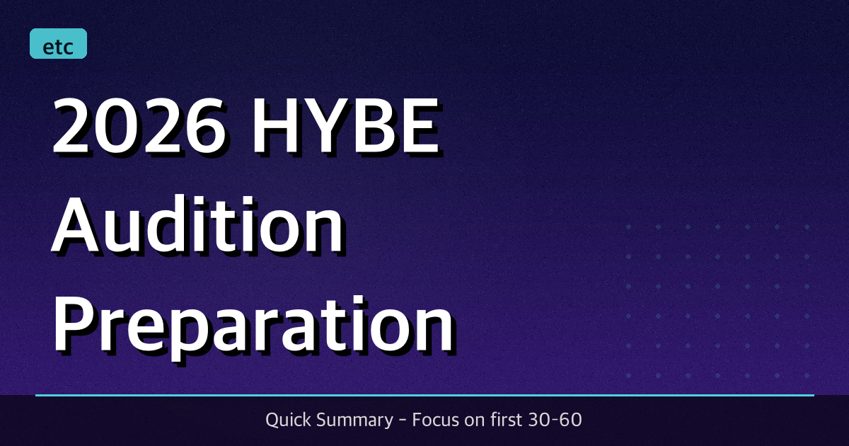 2026 HYBE Audition Preparation Guide
